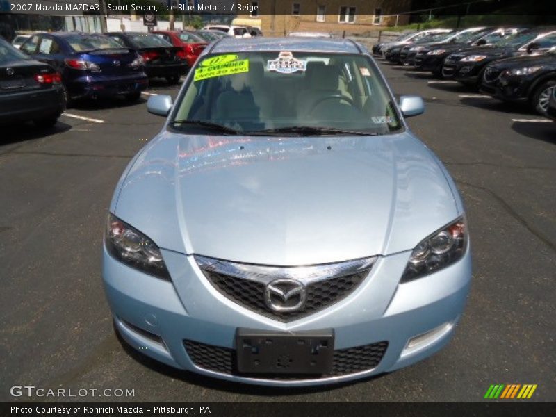 Ice Blue Metallic / Beige 2007 Mazda MAZDA3 i Sport Sedan