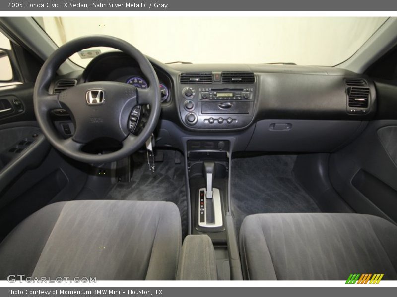 Satin Silver Metallic / Gray 2005 Honda Civic LX Sedan