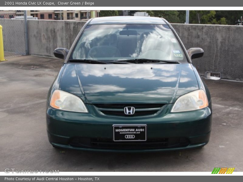 Clover Green / Beige 2001 Honda Civic LX Coupe