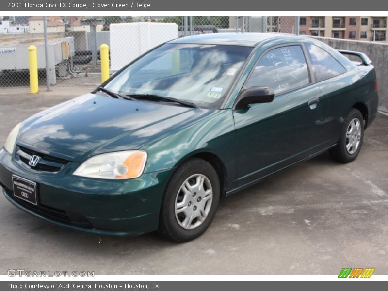 Clover Green / Beige 2001 Honda Civic LX Coupe