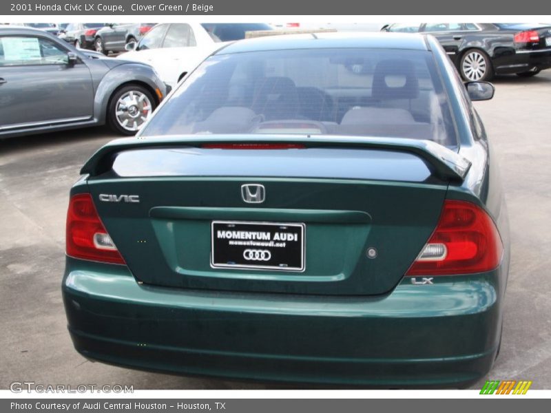 Clover Green / Beige 2001 Honda Civic LX Coupe