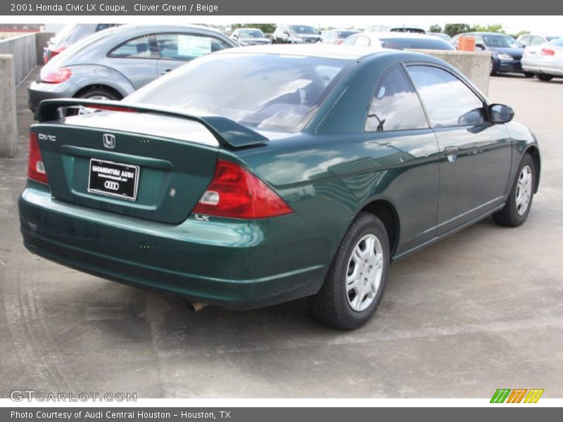 Clover Green / Beige 2001 Honda Civic LX Coupe