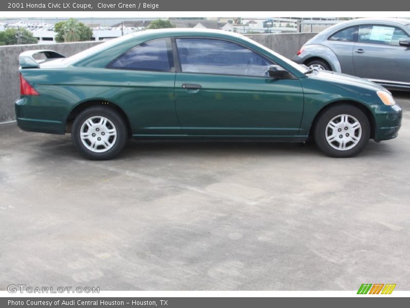 Clover Green / Beige 2001 Honda Civic LX Coupe