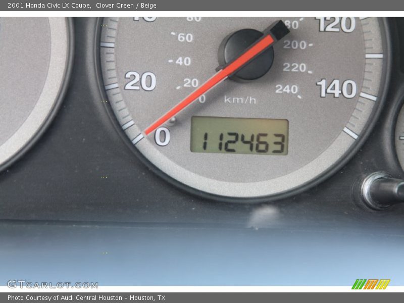 Clover Green / Beige 2001 Honda Civic LX Coupe
