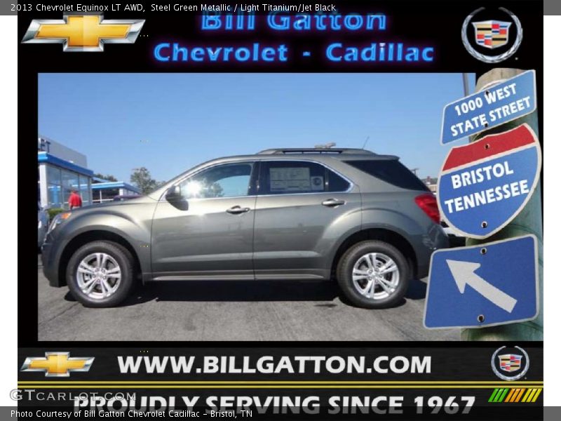 Steel Green Metallic / Light Titanium/Jet Black 2013 Chevrolet Equinox LT AWD