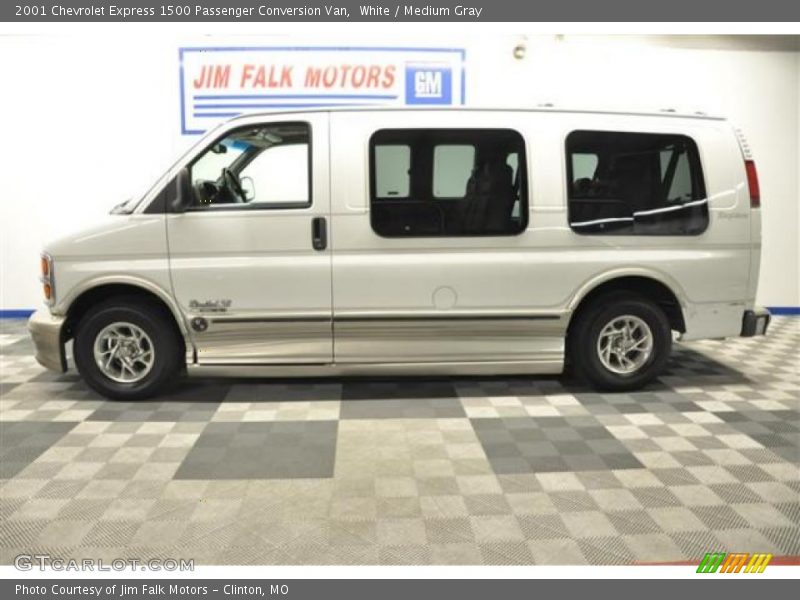 White / Medium Gray 2001 Chevrolet Express 1500 Passenger Conversion Van