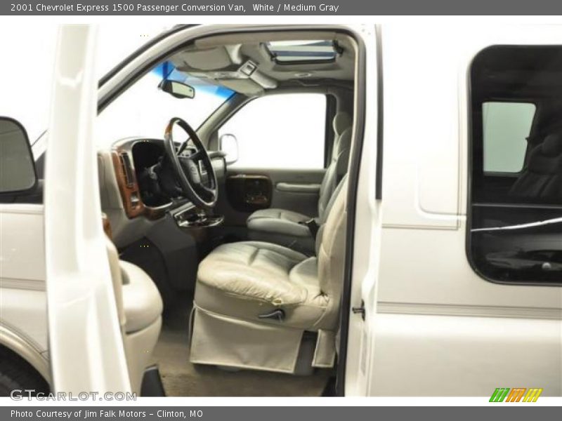 White / Medium Gray 2001 Chevrolet Express 1500 Passenger Conversion Van