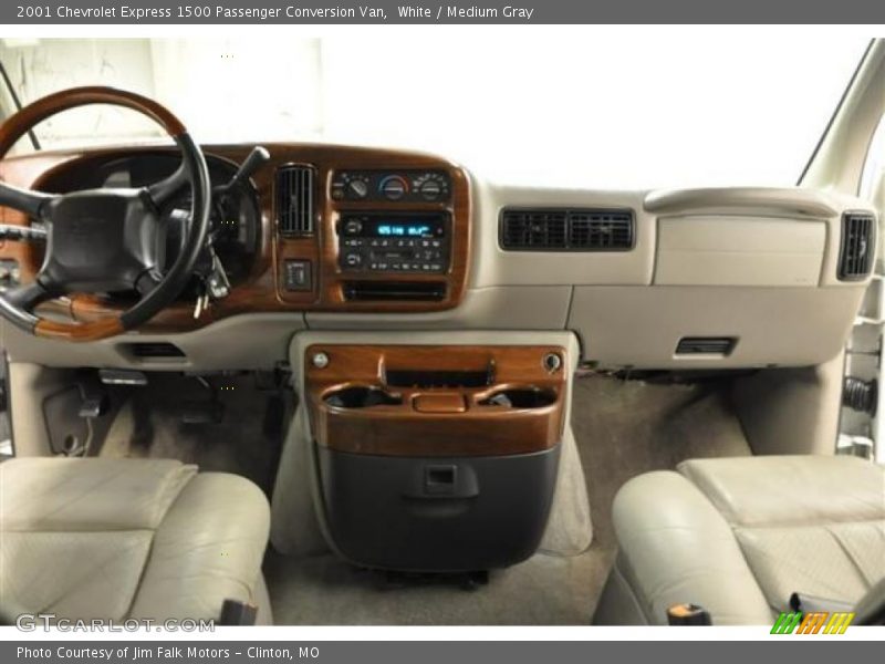 White / Medium Gray 2001 Chevrolet Express 1500 Passenger Conversion Van