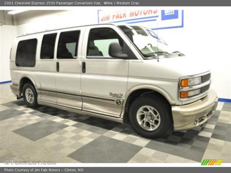 White / Medium Gray 2001 Chevrolet Express 1500 Passenger Conversion Van