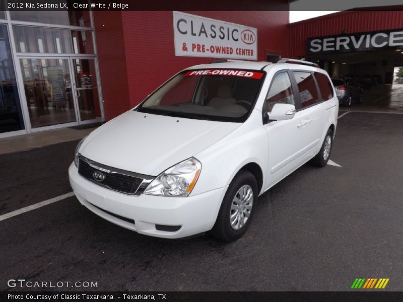 Clear White / Beige 2012 Kia Sedona LX