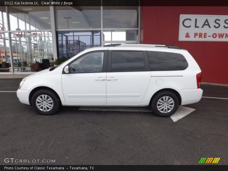 Clear White / Beige 2012 Kia Sedona LX