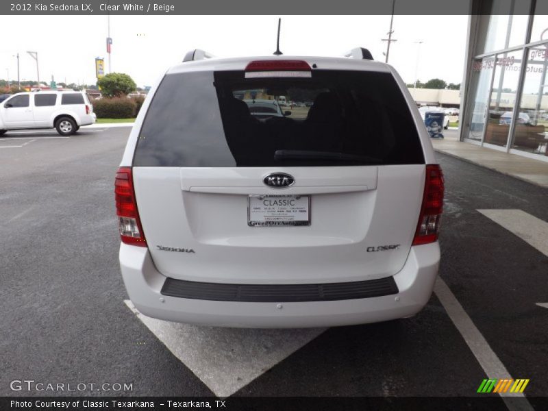 Clear White / Beige 2012 Kia Sedona LX