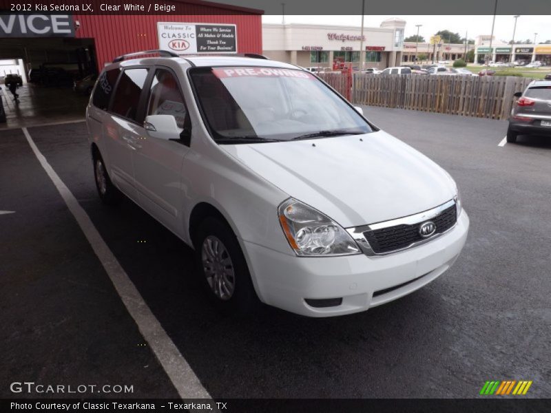 Clear White / Beige 2012 Kia Sedona LX