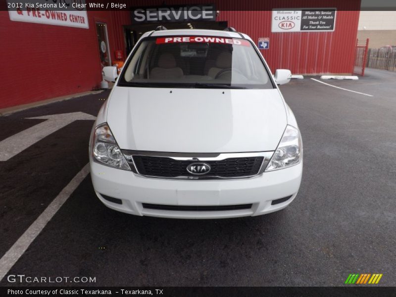 Clear White / Beige 2012 Kia Sedona LX