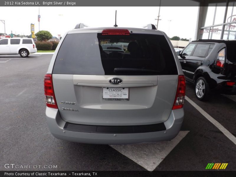 Bright Silver / Beige 2012 Kia Sedona LX