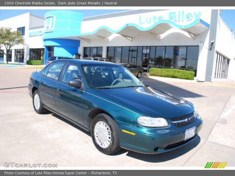 Dark Jade Green Metallic / Neutral 2000 Chevrolet Malibu Sedan