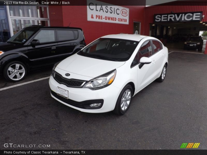 Clear White / Black 2013 Kia Rio EX Sedan