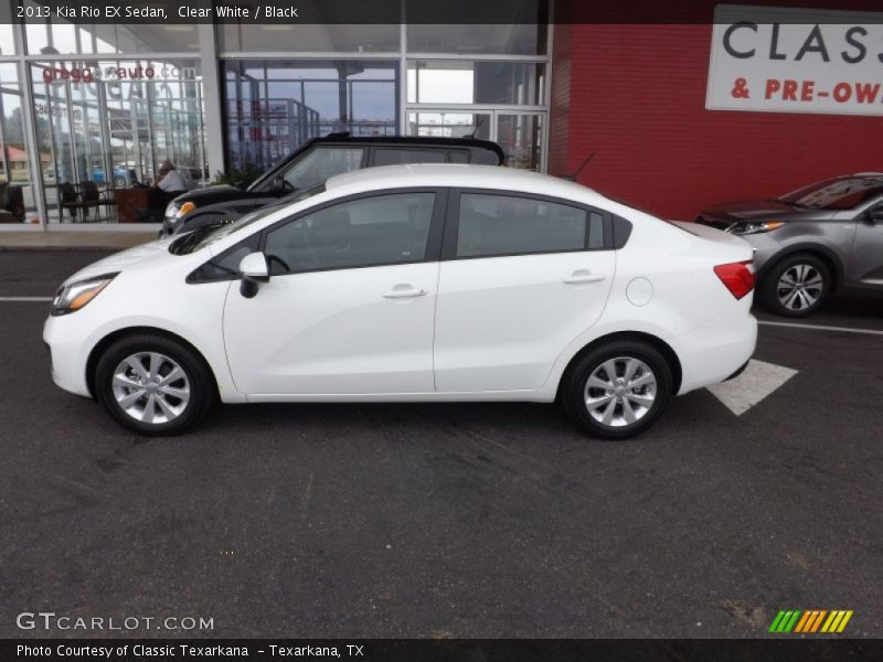 Clear White / Black 2013 Kia Rio EX Sedan