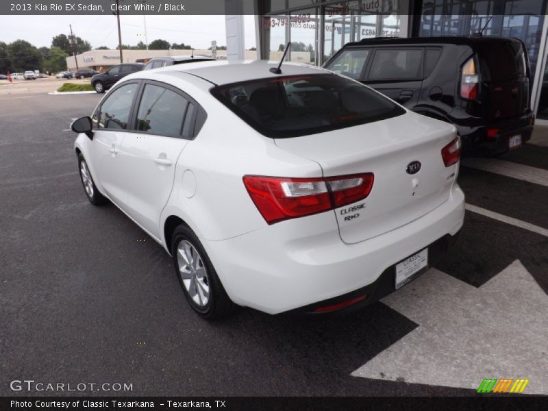 Clear White / Black 2013 Kia Rio EX Sedan