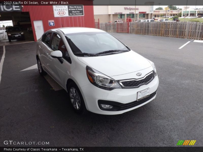 Clear White / Black 2013 Kia Rio EX Sedan