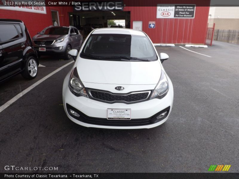 Clear White / Black 2013 Kia Rio EX Sedan