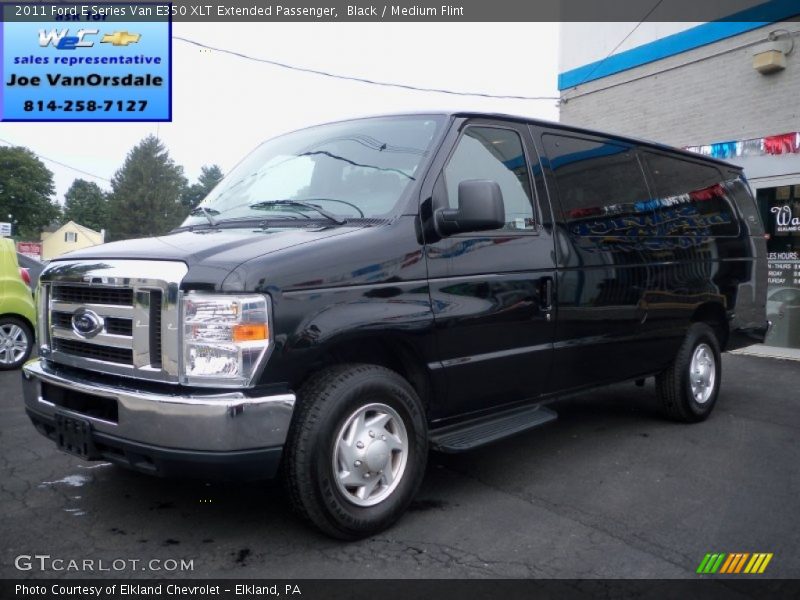Black / Medium Flint 2011 Ford E Series Van E350 XLT Extended Passenger