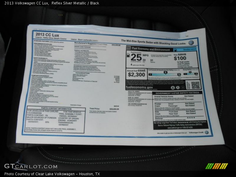  2013 CC Lux Window Sticker