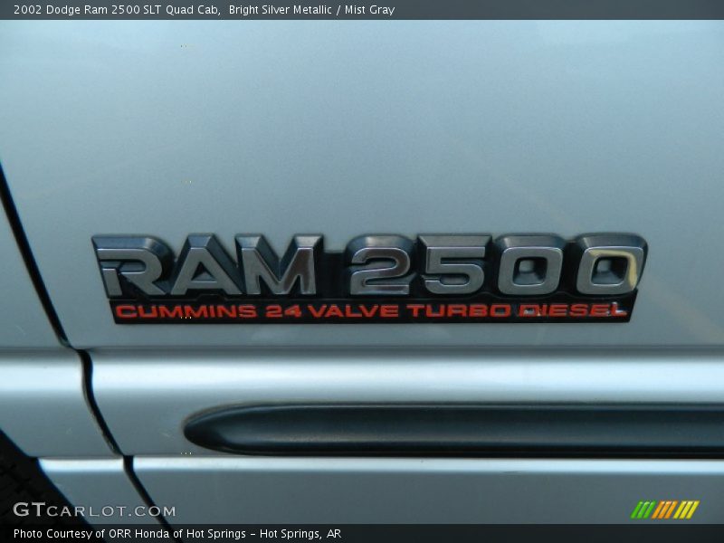 Bright Silver Metallic / Mist Gray 2002 Dodge Ram 2500 SLT Quad Cab