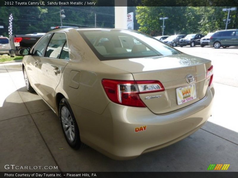 Sandy Beach Metallic / Ivory 2012 Toyota Camry LE
