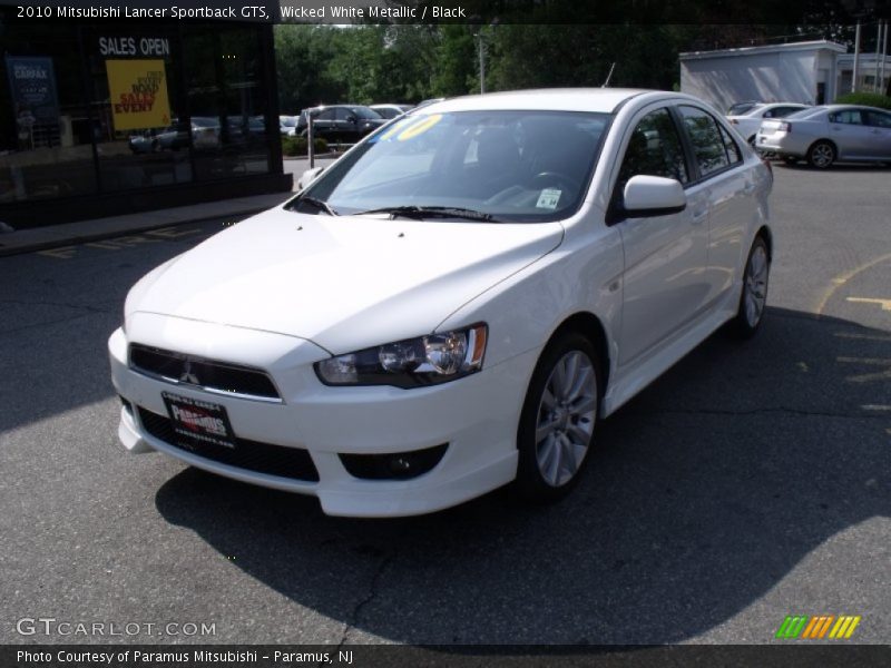 Wicked White Metallic / Black 2010 Mitsubishi Lancer Sportback GTS