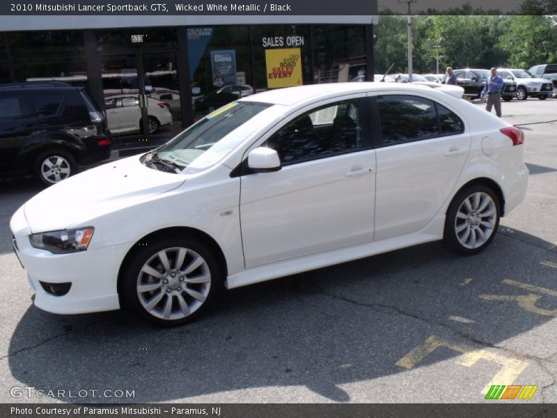 Wicked White Metallic / Black 2010 Mitsubishi Lancer Sportback GTS