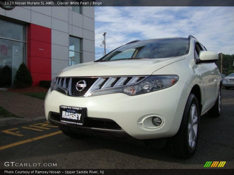 Glacier White Pearl / Beige 2010 Nissan Murano SL AWD