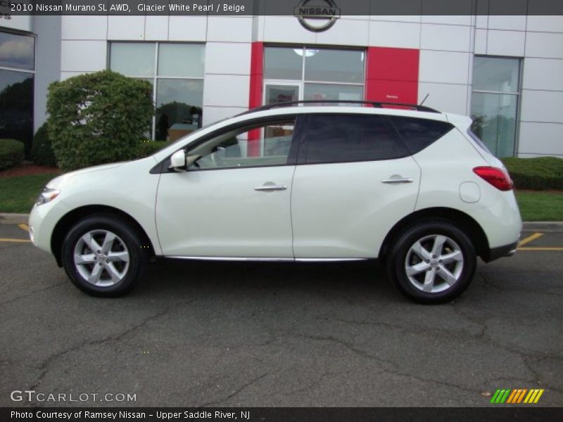 Glacier White Pearl / Beige 2010 Nissan Murano SL AWD