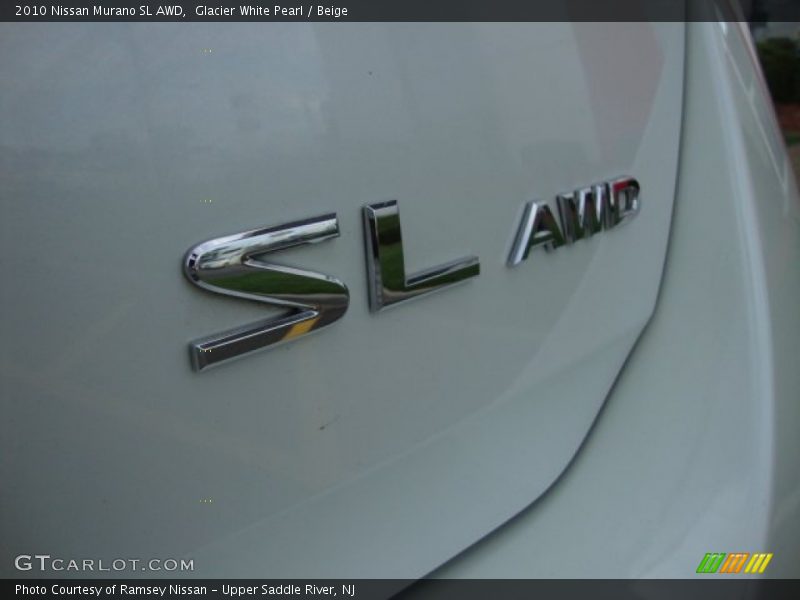 Glacier White Pearl / Beige 2010 Nissan Murano SL AWD