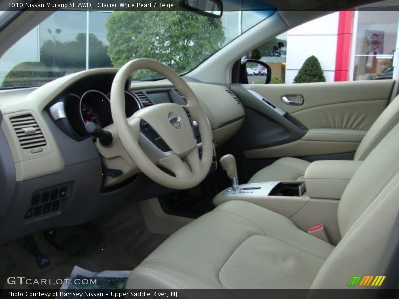 Glacier White Pearl / Beige 2010 Nissan Murano SL AWD