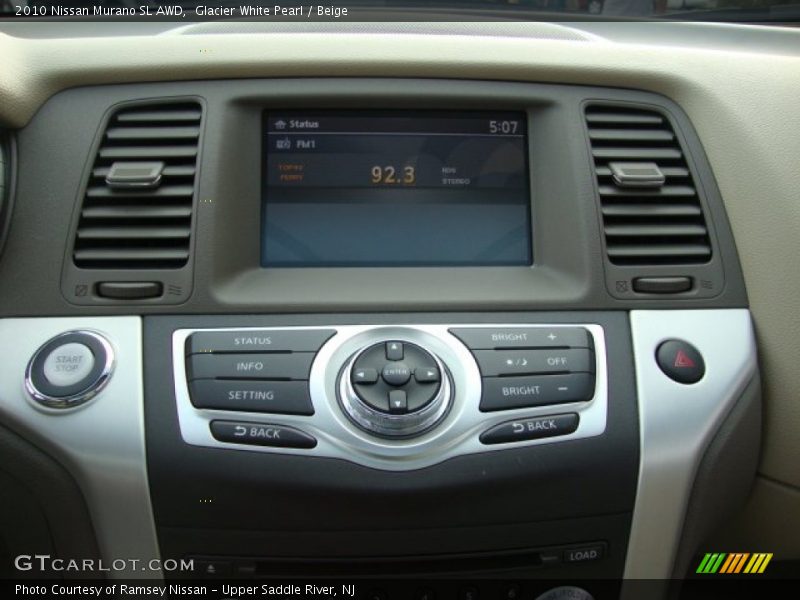 Glacier White Pearl / Beige 2010 Nissan Murano SL AWD