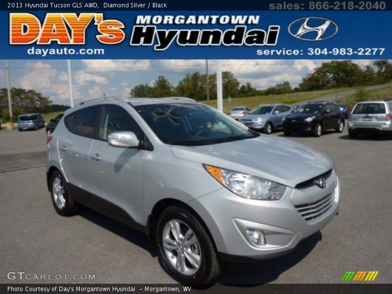 Diamond Silver / Black 2013 Hyundai Tucson GLS AWD