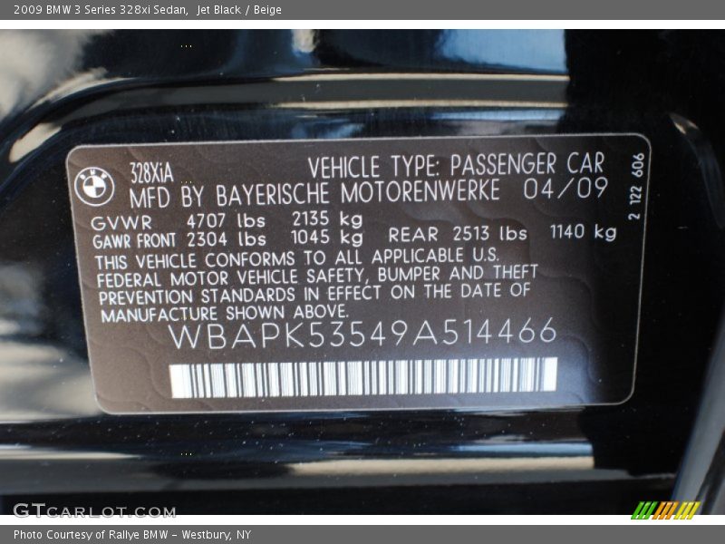 Jet Black / Beige 2009 BMW 3 Series 328xi Sedan
