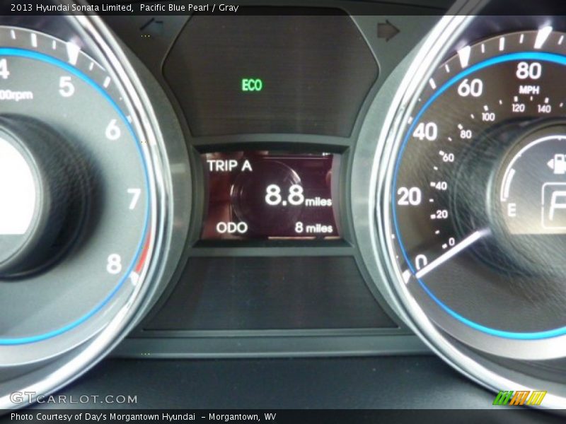 Pacific Blue Pearl / Gray 2013 Hyundai Sonata Limited