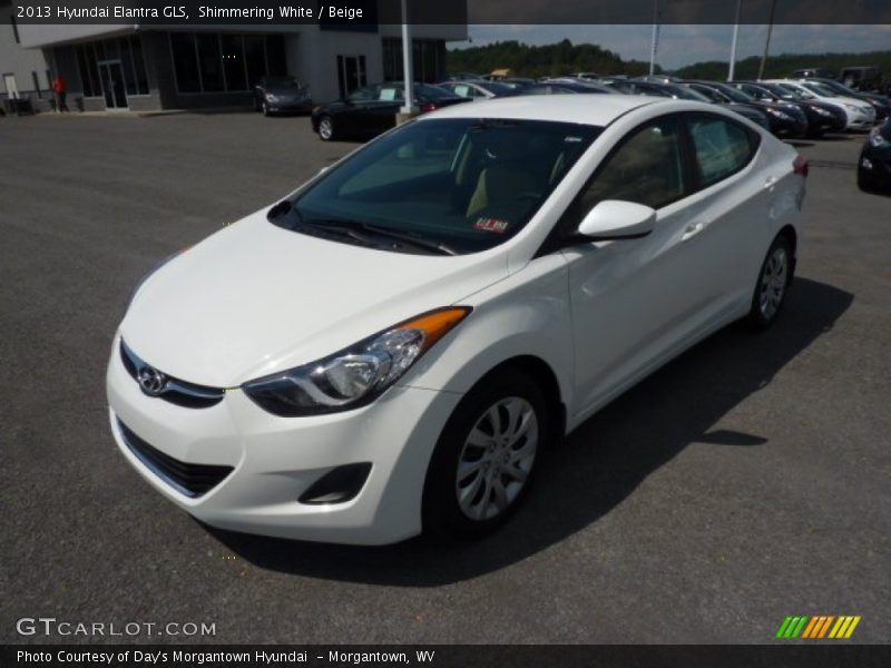 Shimmering White / Beige 2013 Hyundai Elantra GLS