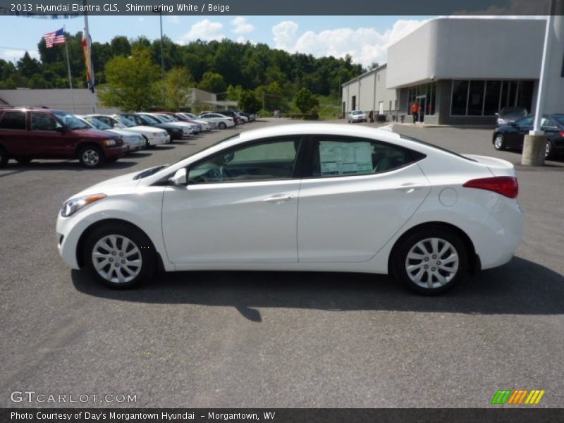 Shimmering White / Beige 2013 Hyundai Elantra GLS