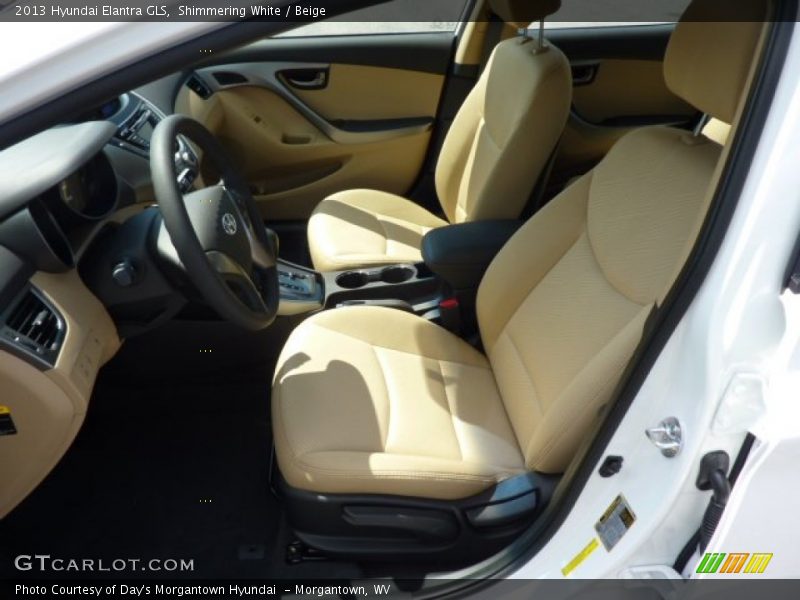 Shimmering White / Beige 2013 Hyundai Elantra GLS