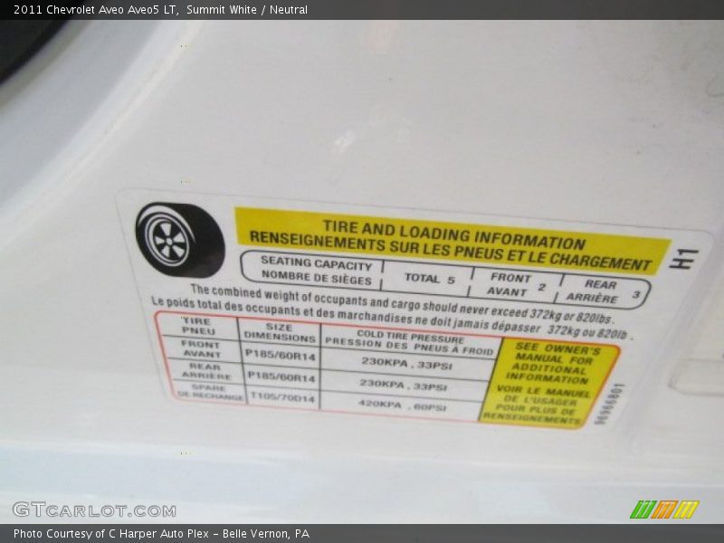 Summit White / Neutral 2011 Chevrolet Aveo Aveo5 LT