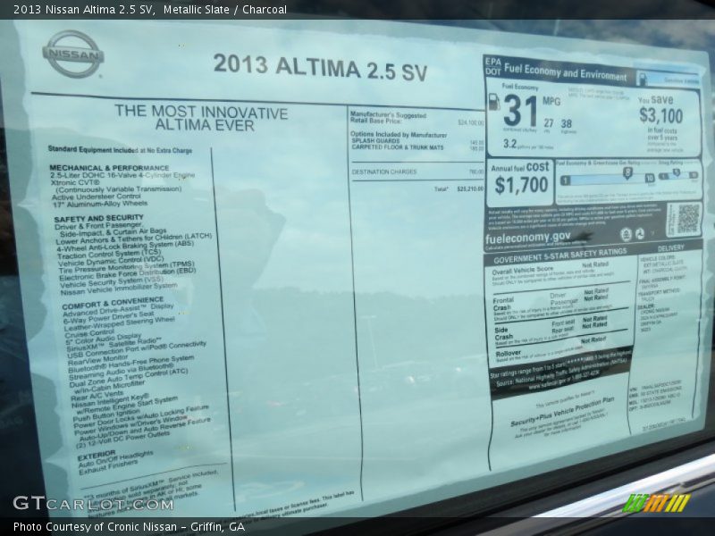Metallic Slate / Charcoal 2013 Nissan Altima 2.5 SV
