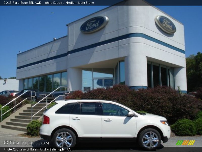 White Suede / Medium Light Stone 2013 Ford Edge SEL AWD