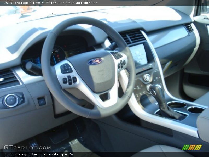 White Suede / Medium Light Stone 2013 Ford Edge SEL AWD