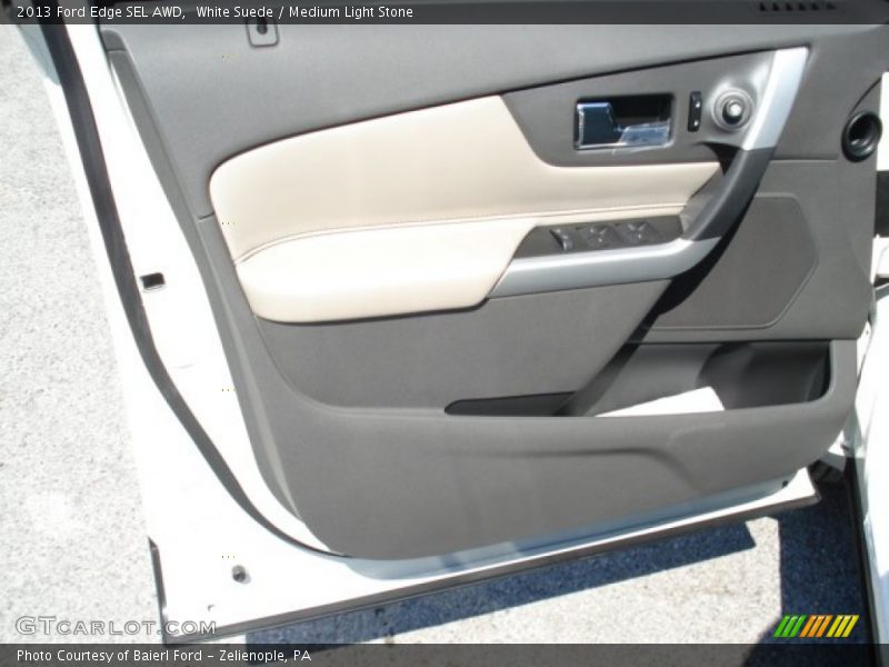 White Suede / Medium Light Stone 2013 Ford Edge SEL AWD