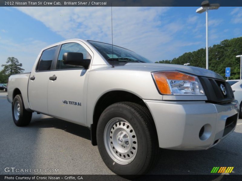 Brilliant Silver / Charcoal 2012 Nissan Titan SV Crew Cab