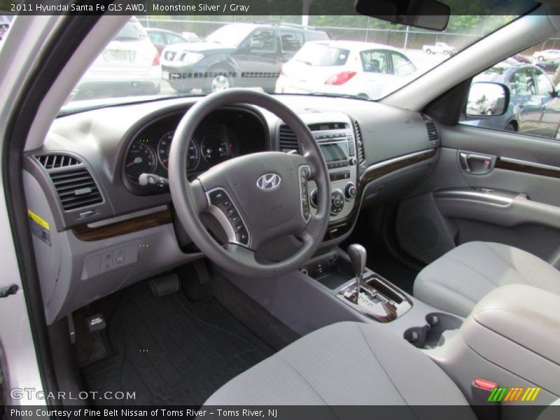Moonstone Silver / Gray 2011 Hyundai Santa Fe GLS AWD