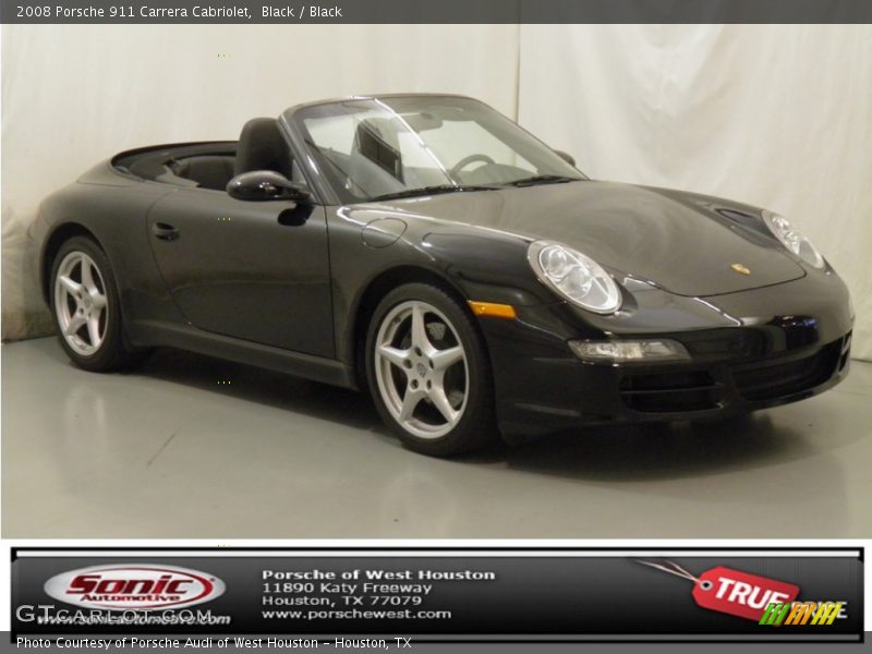 Black / Black 2008 Porsche 911 Carrera Cabriolet